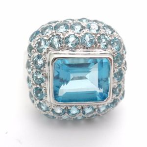Sterling Silver Blue Topaz Size 7.5